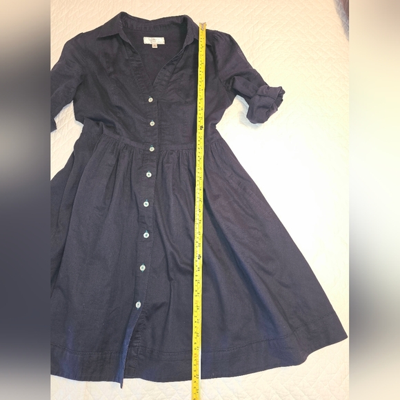 Anthropologie Moulinette Souers Navy Reed Shirt Dress Women's Size 4 - Picture 3 of 10